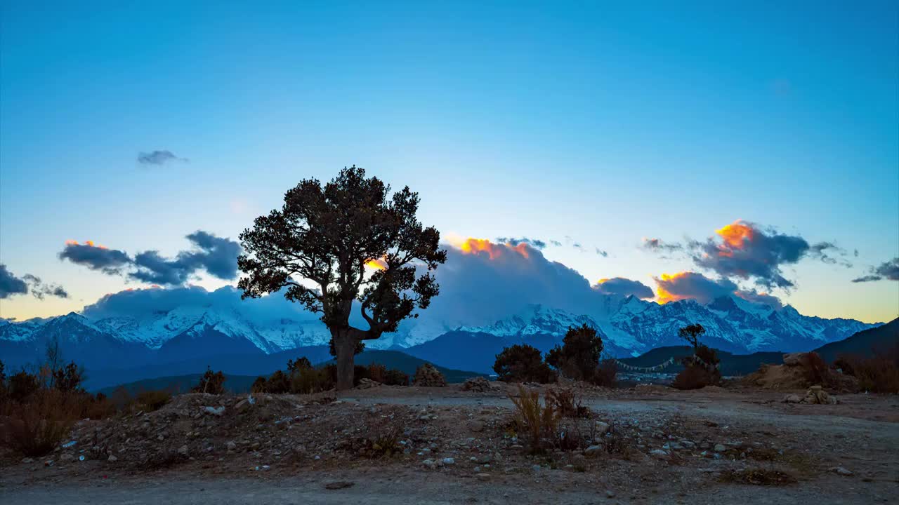 梅里雪山延时素材视频素材