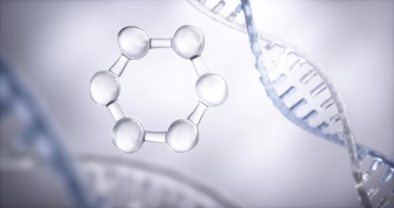 3D渲染的遗传基因与分子结构视频素材