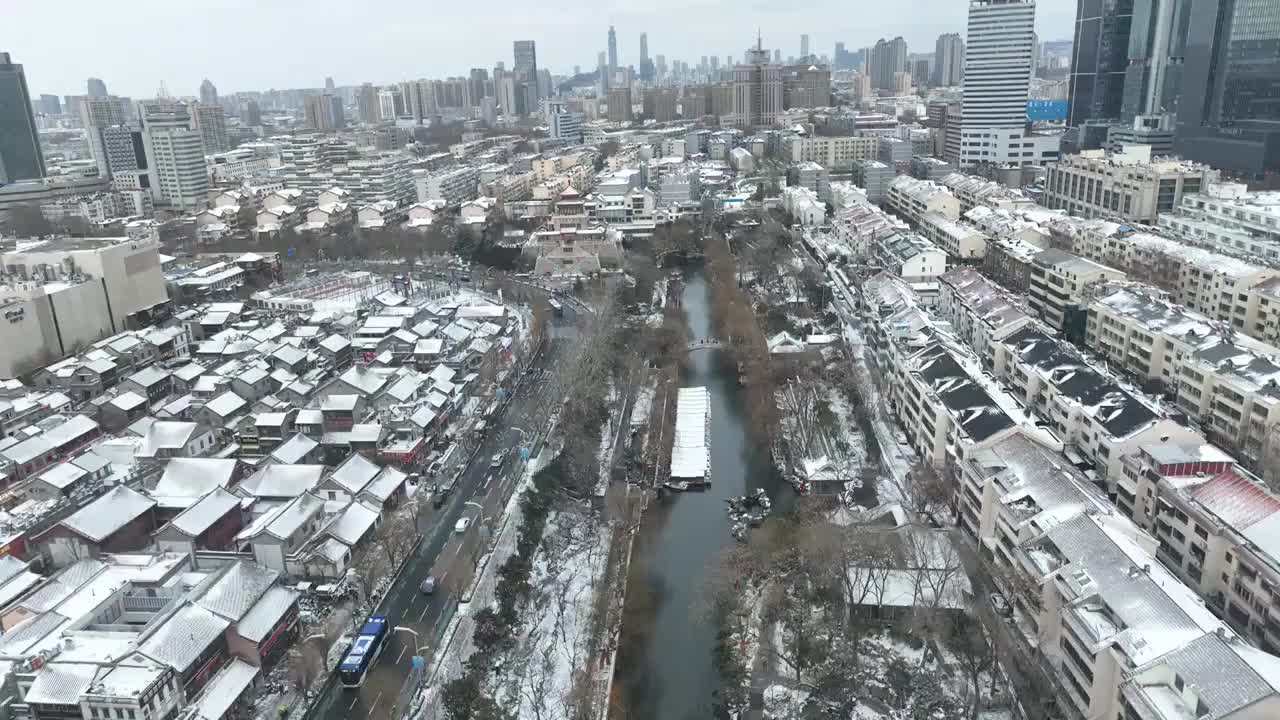 济南环城公园雪景视频素材