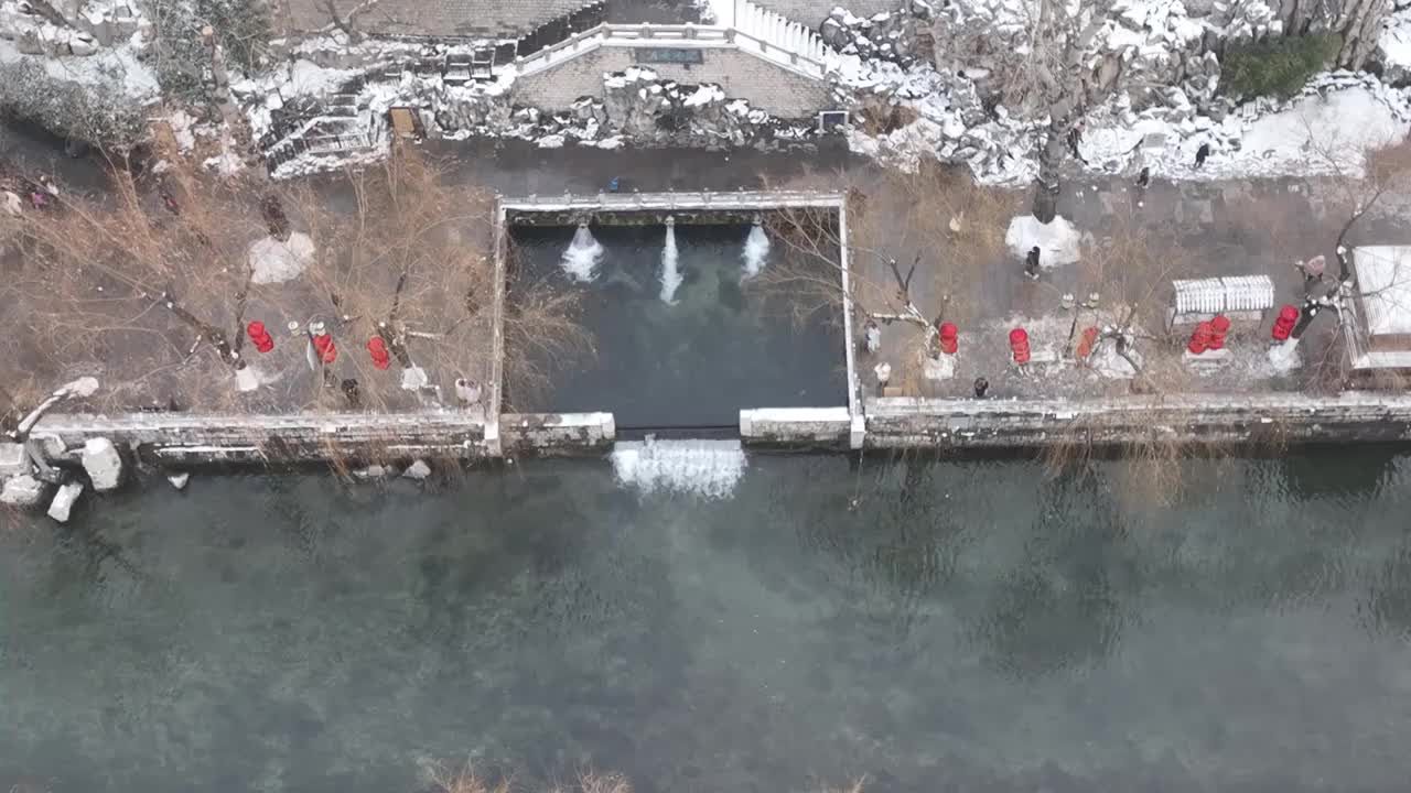 济南环城公园雪景视频素材