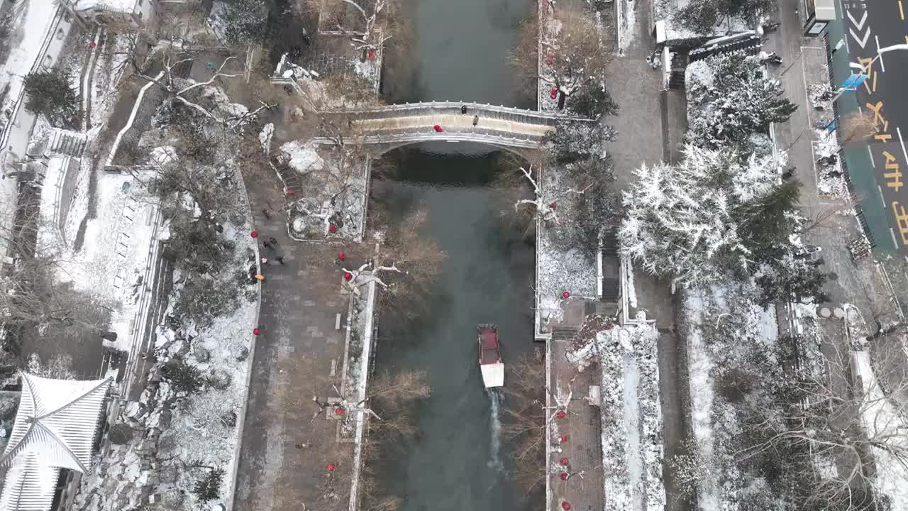 济南环城公园雪景视频素材