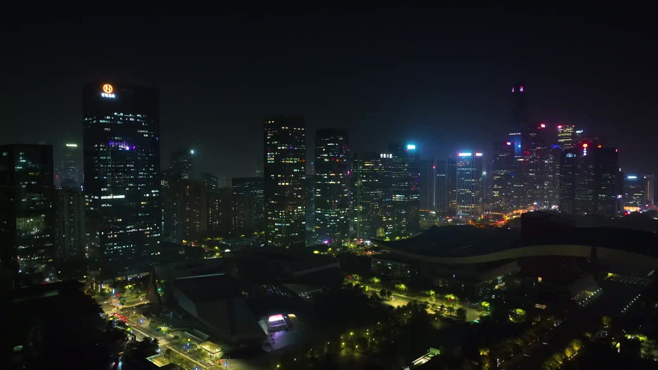 航拍深圳夜景市民中心中轴线城市夜景一线大都市夜景航拍视频素材