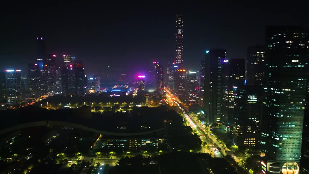 航拍深圳夜景市民中心中轴线城市夜景一线大都市夜景航拍视频素材