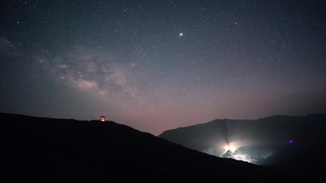 长沙市浏阳大围山森林公园星空银河视频素材