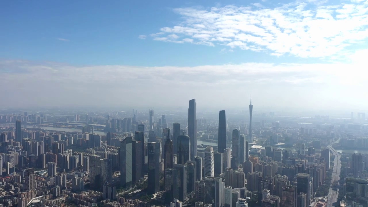 航拍广州城市风光视频下载