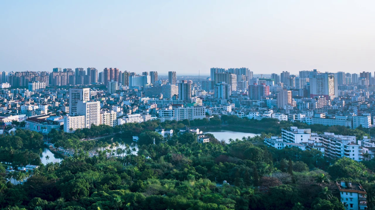 海口市区清晨夜转日延迟视频素材