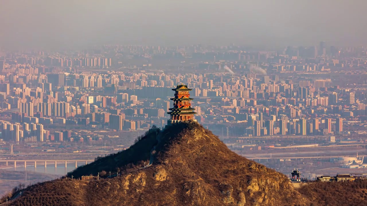 北京定都阁与城市夜景延时摄影视频素材