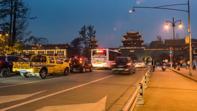 成都市都江堰城市夜景延时视频素材