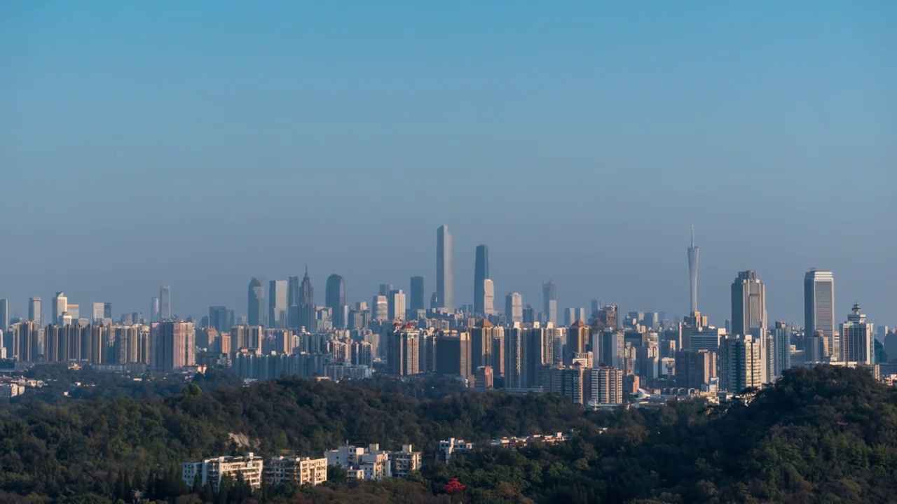 广州地标建筑日落视频素材