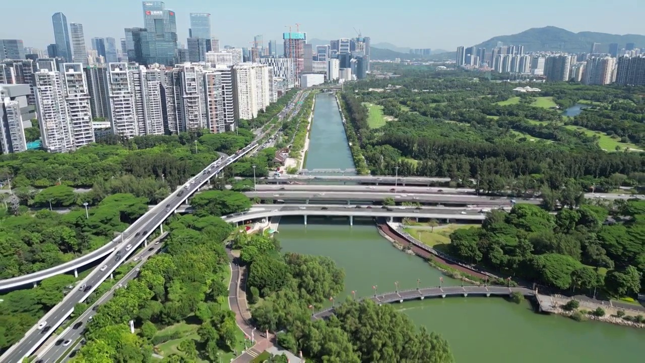 深圳大沙河入海口，深圳湾公园视频素材