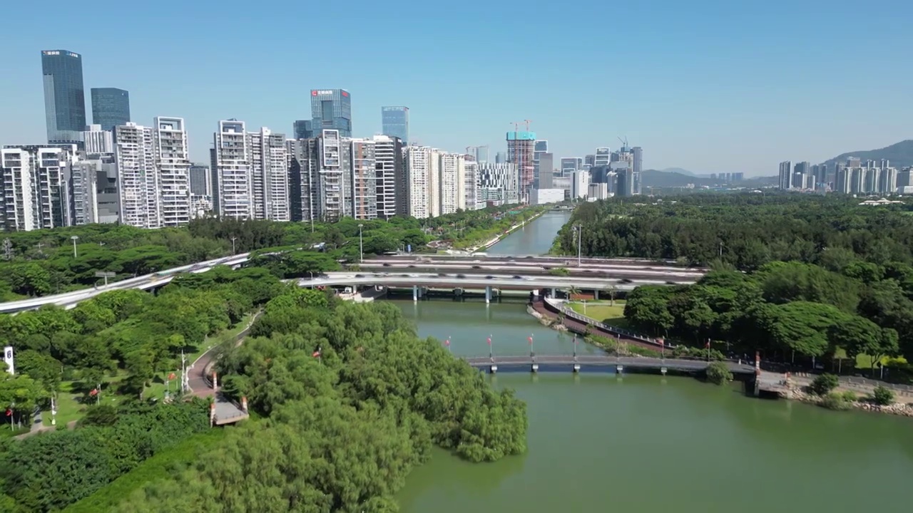 深圳大沙河入海口，深圳湾公园视频素材