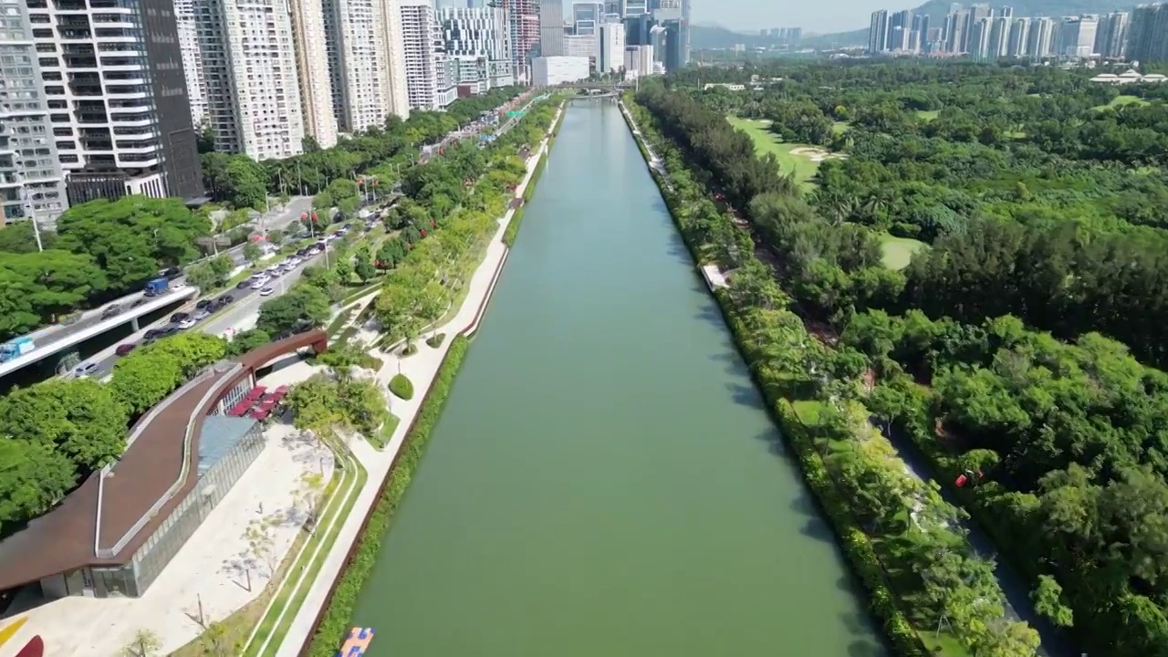 深圳大沙河入海口，深圳湾公园视频素材