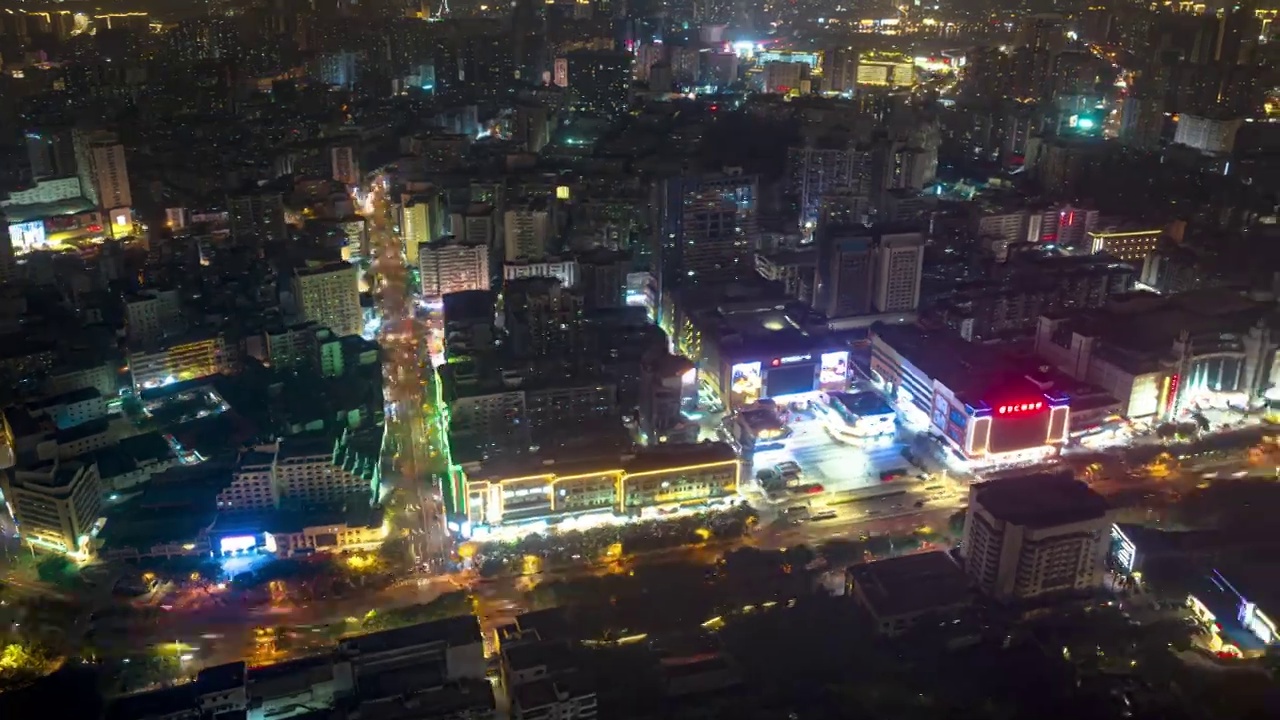 航拍海口市区夜景风光延迟视频素材