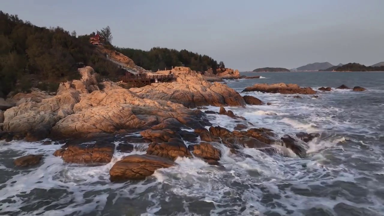 福建漳州东山岛风动石景区海岸线风光视频素材