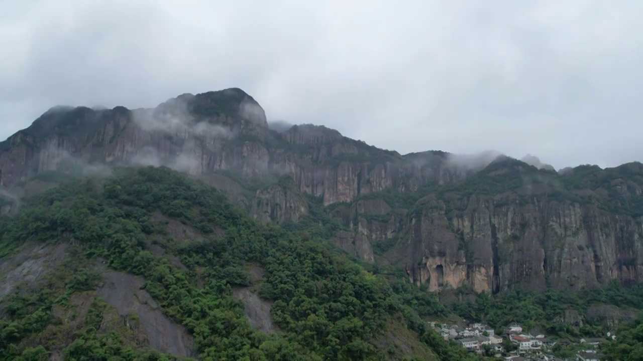 浙江雁荡山延时摄影云海仙境秋季自然风光航拍视频素材