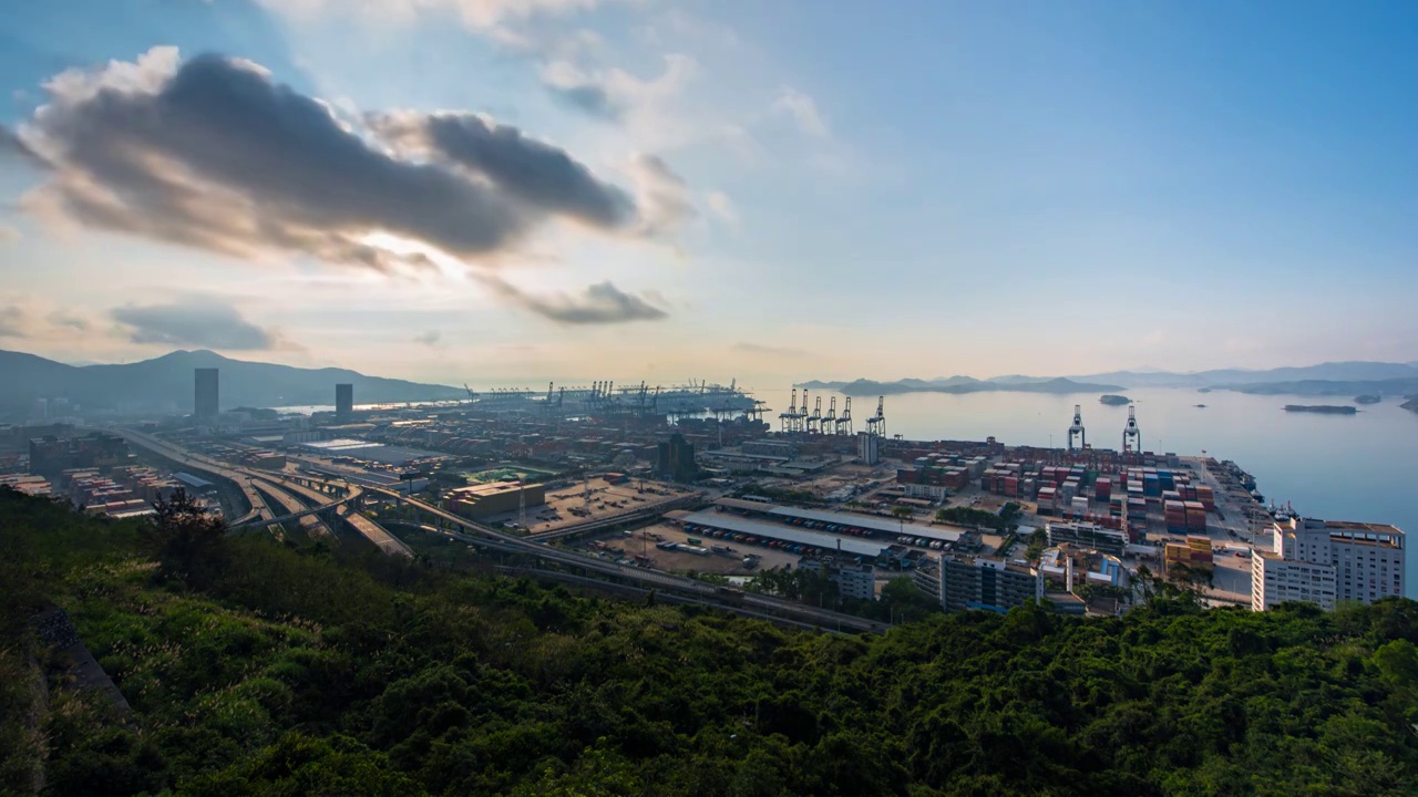 盐田港延时视频素材