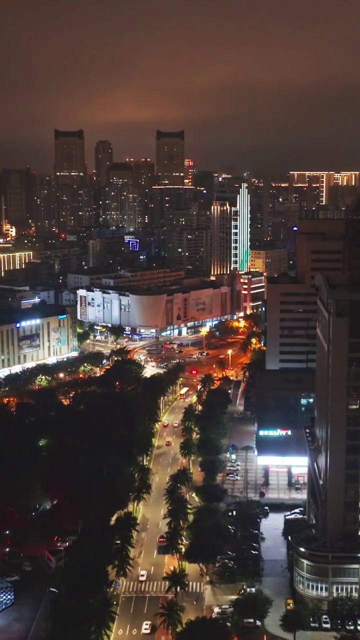 航拍海口都市夜景风光视频素材