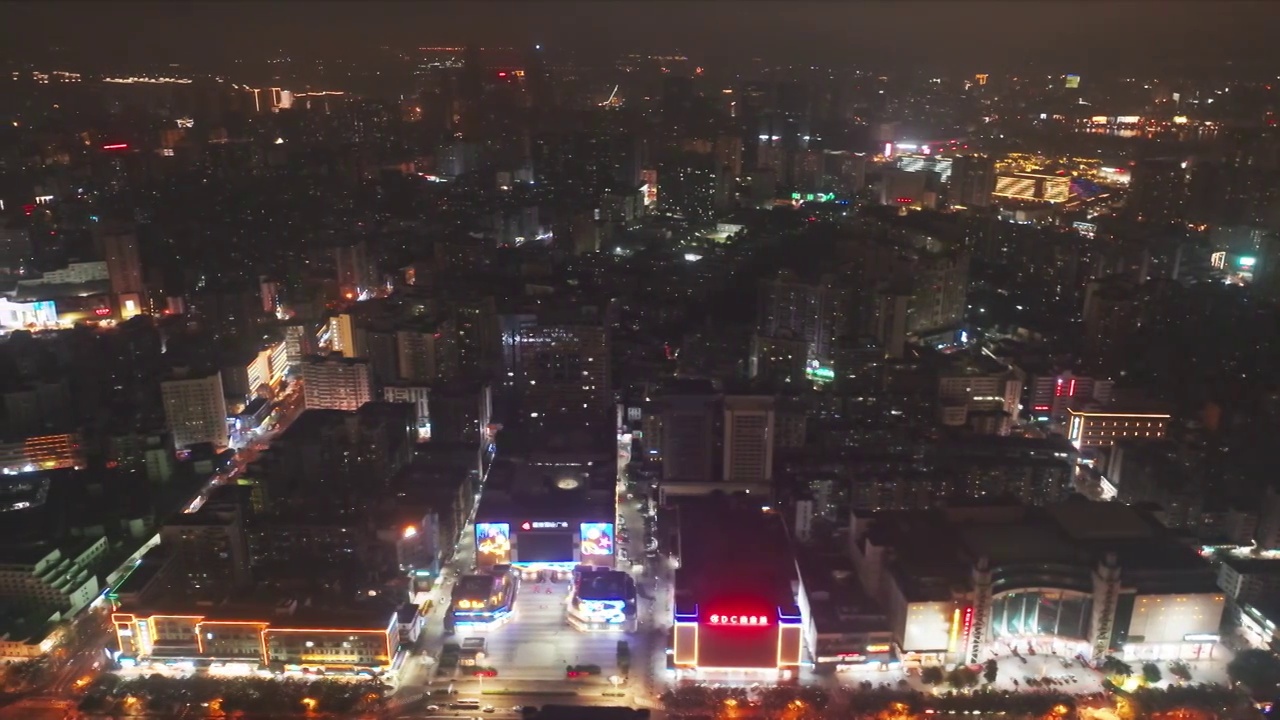 航拍海口都市夜景风光视频素材