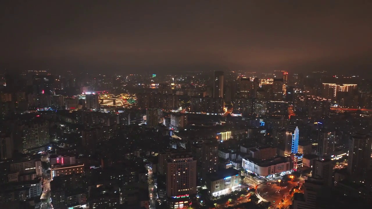 航拍海口都市夜景风光视频素材