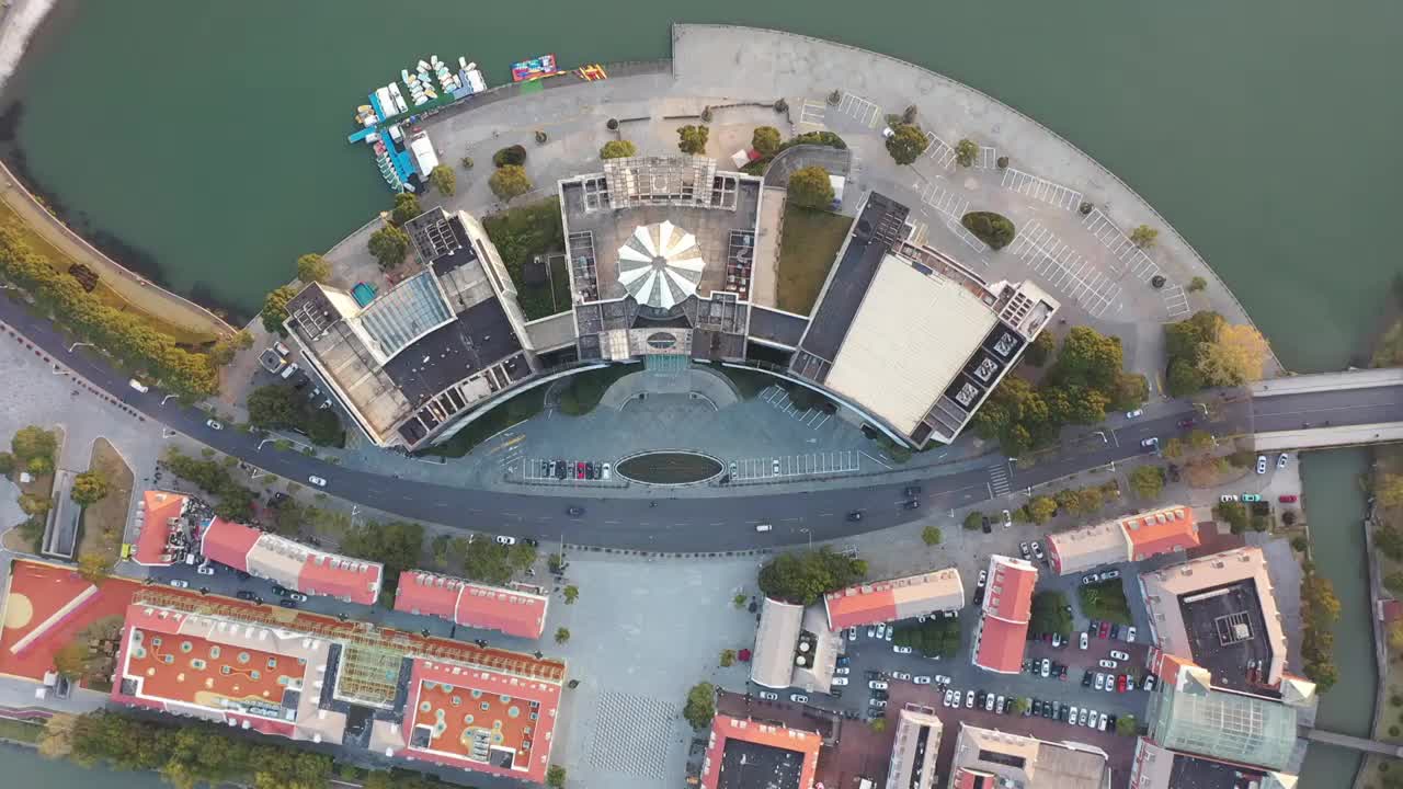 航拍上海美兰湖城市建筑风光视频素材