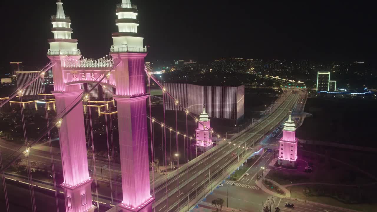 舟山大桥夜景视频素材