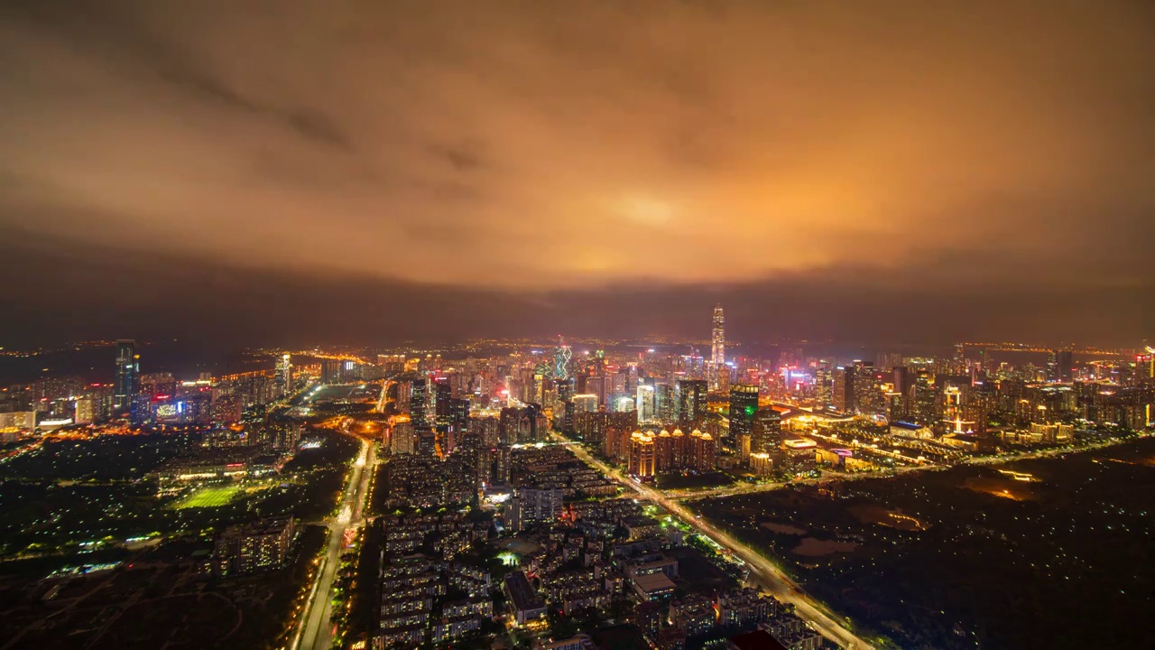 深圳城市灯光夜景延时视频素材