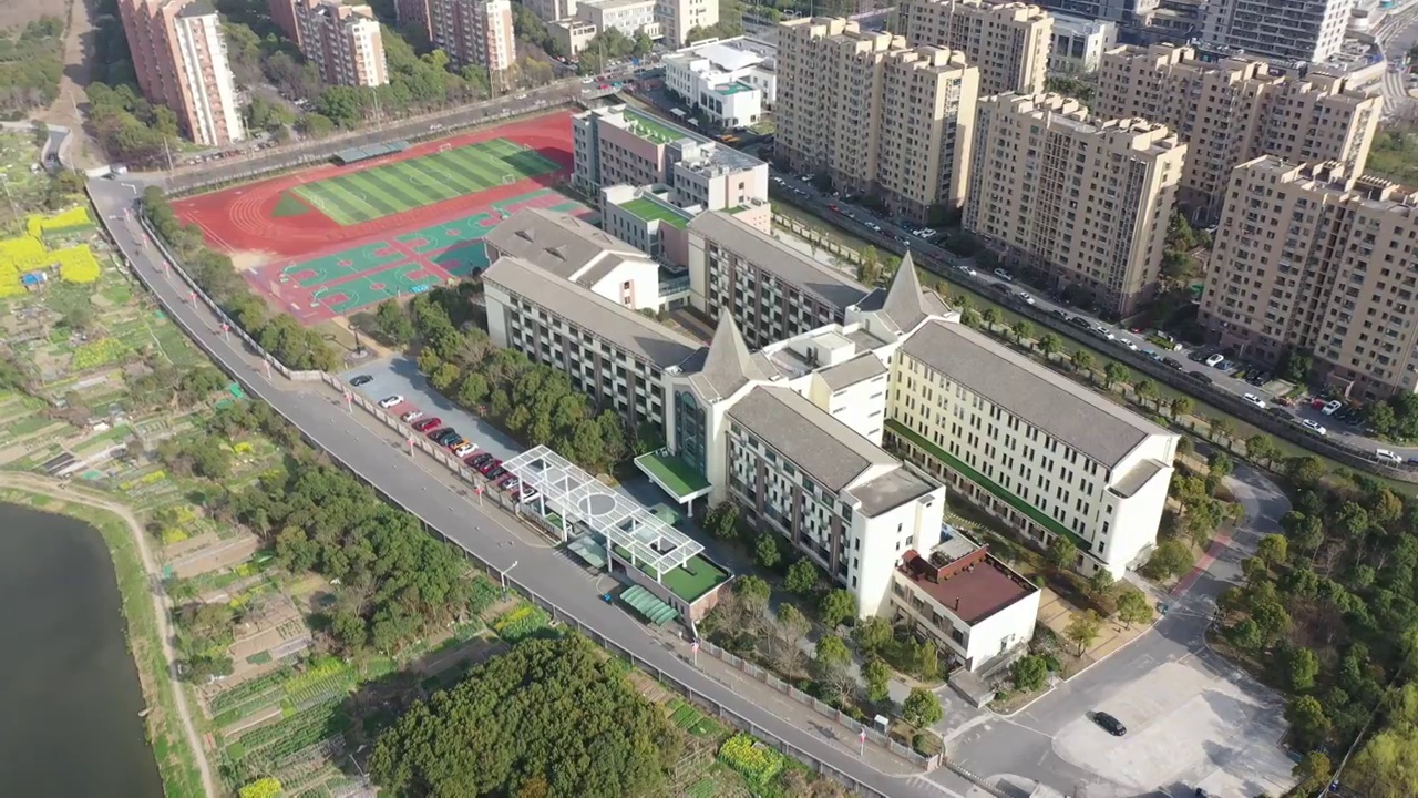 航拍上海宝山刘行城市建筑风光视频素材