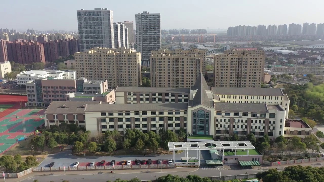 航拍上海宝山刘行城市建筑风光视频素材