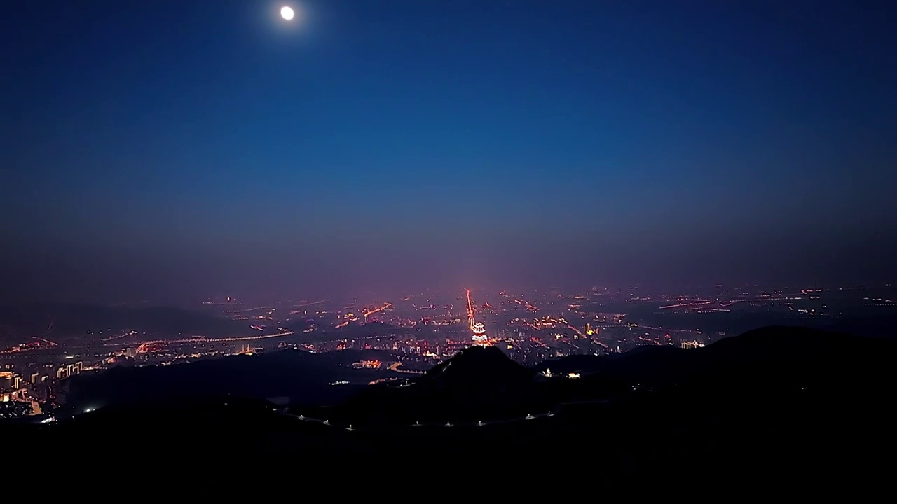 航拍北京定都阁及城市夜景视频素材