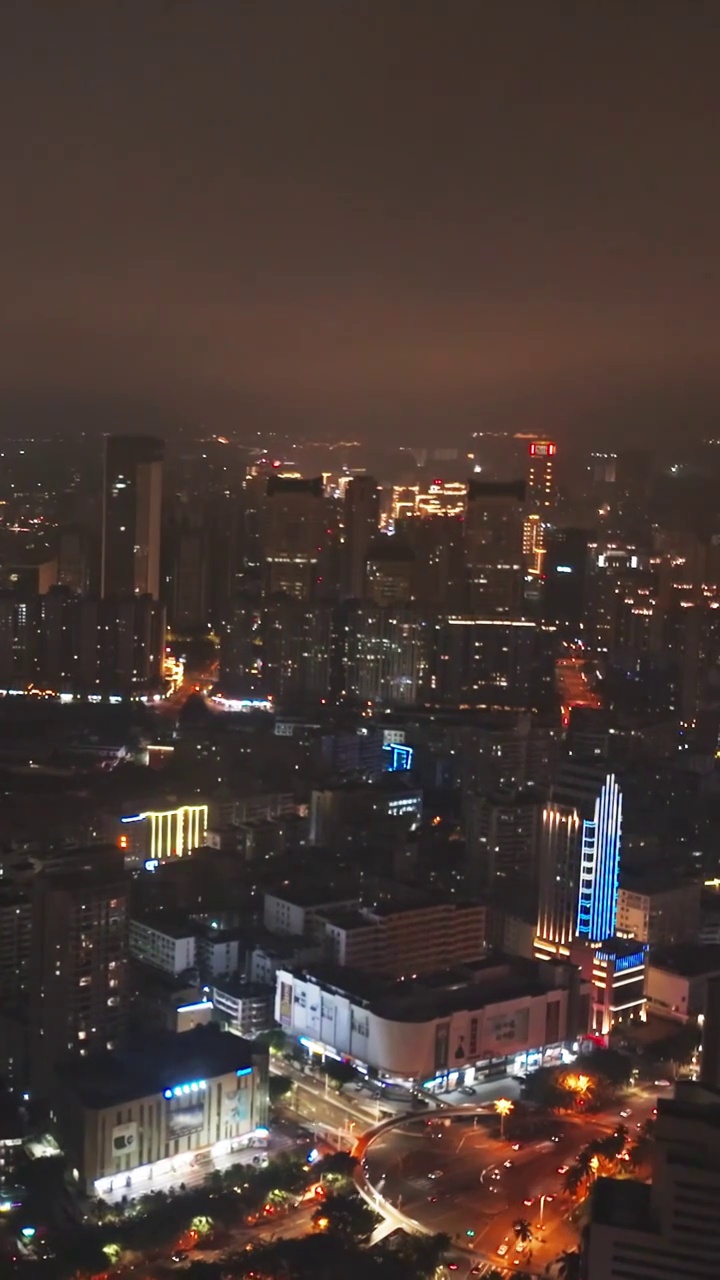 航拍海口都市夜景风光视频素材