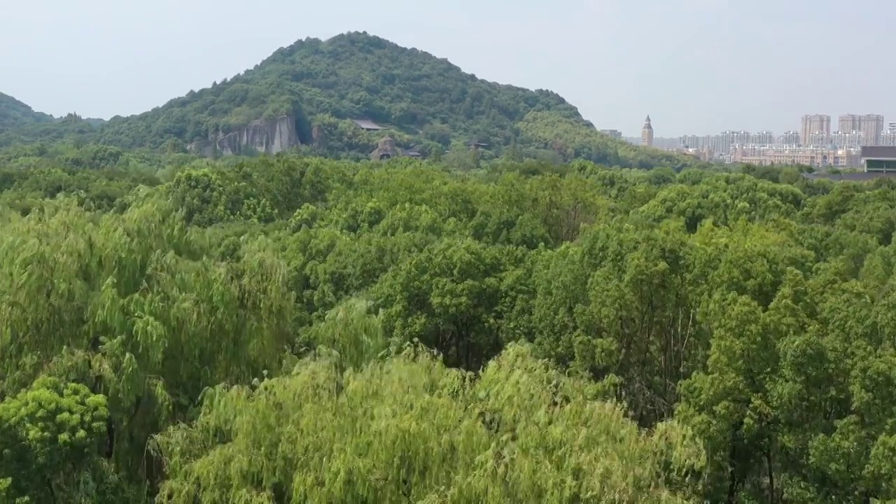 航拍绍兴柯岩景区视频素材