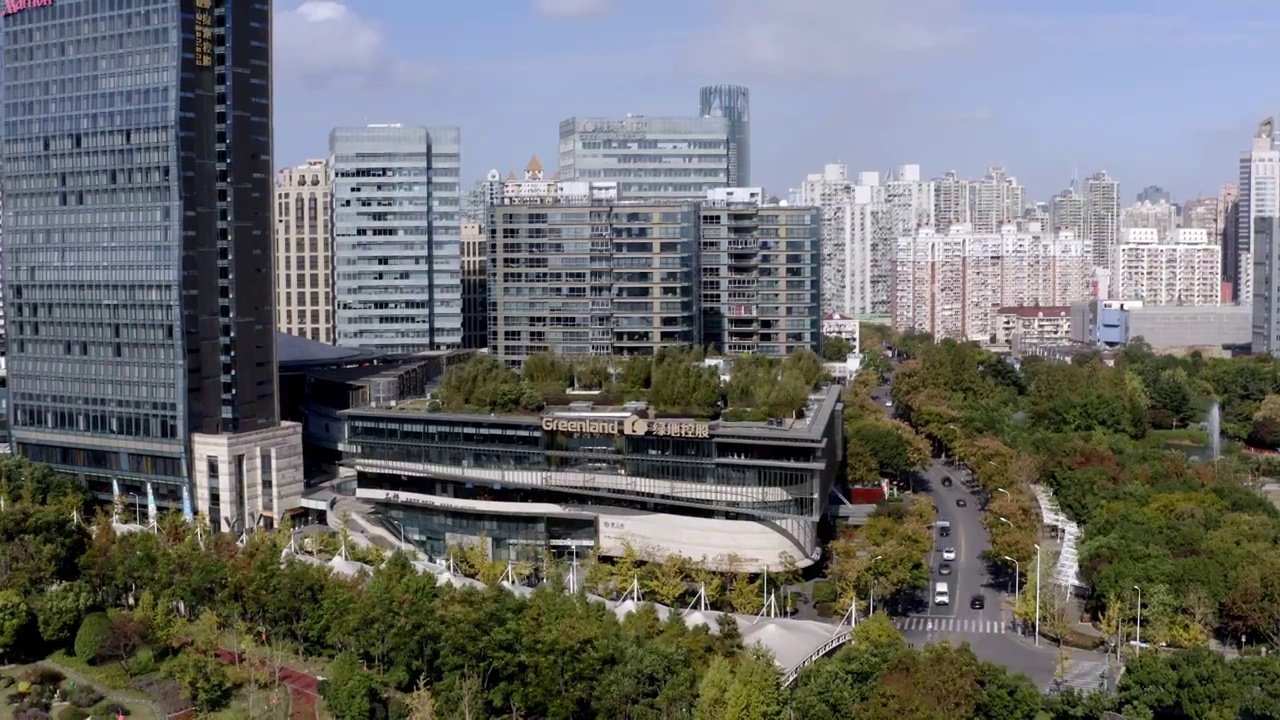 航拍上海城市建筑风光视频素材