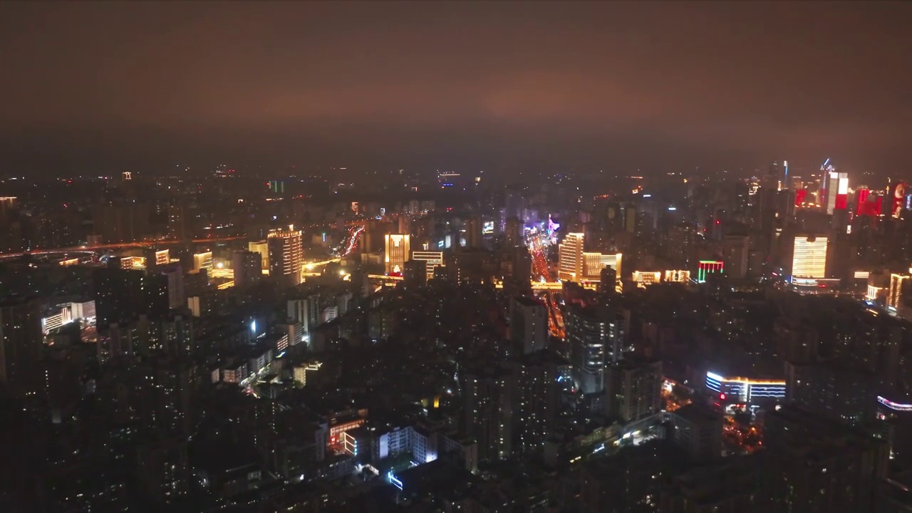 航拍海口都市夜景风光视频素材