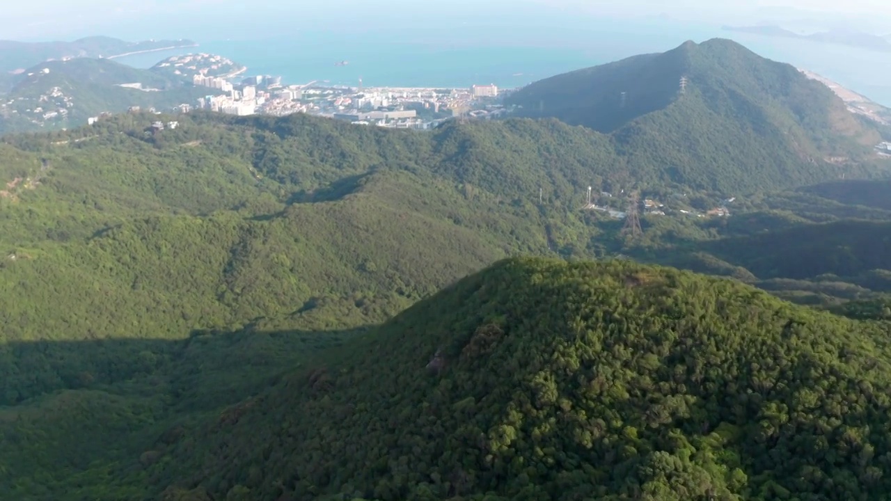 深圳盐田区自然风光航拍视频素材