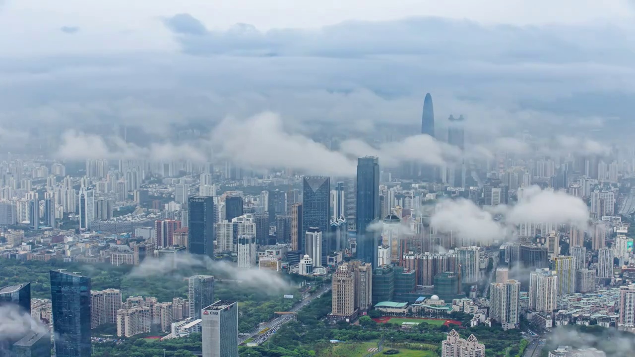 深圳城市云雾延时视频素材