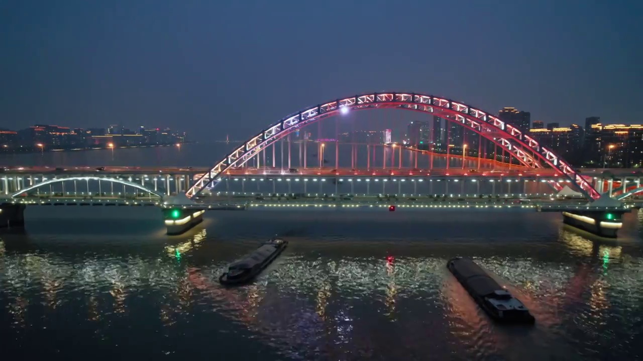 杭州复兴大桥夜景视频素材