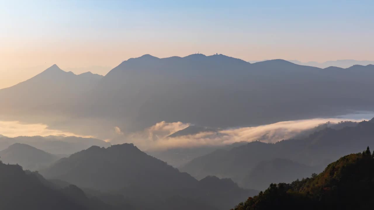 天泉山云海延时视频素材