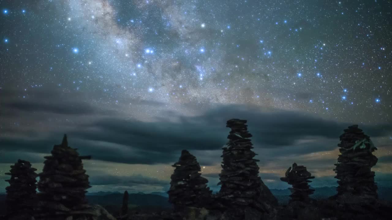 贡嘎雪山四姑娘山星空视频素材