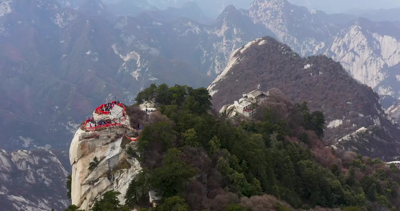 陕西渭南：西岳华山秋色视频素材