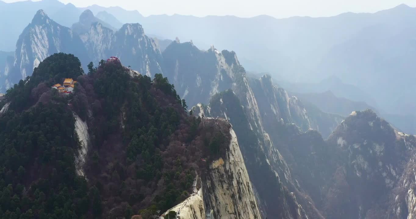 陕西渭南：西岳华山秋色视频素材