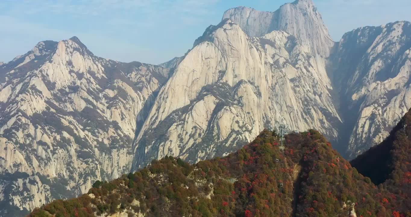 陕西渭南：西岳华山秋色视频素材