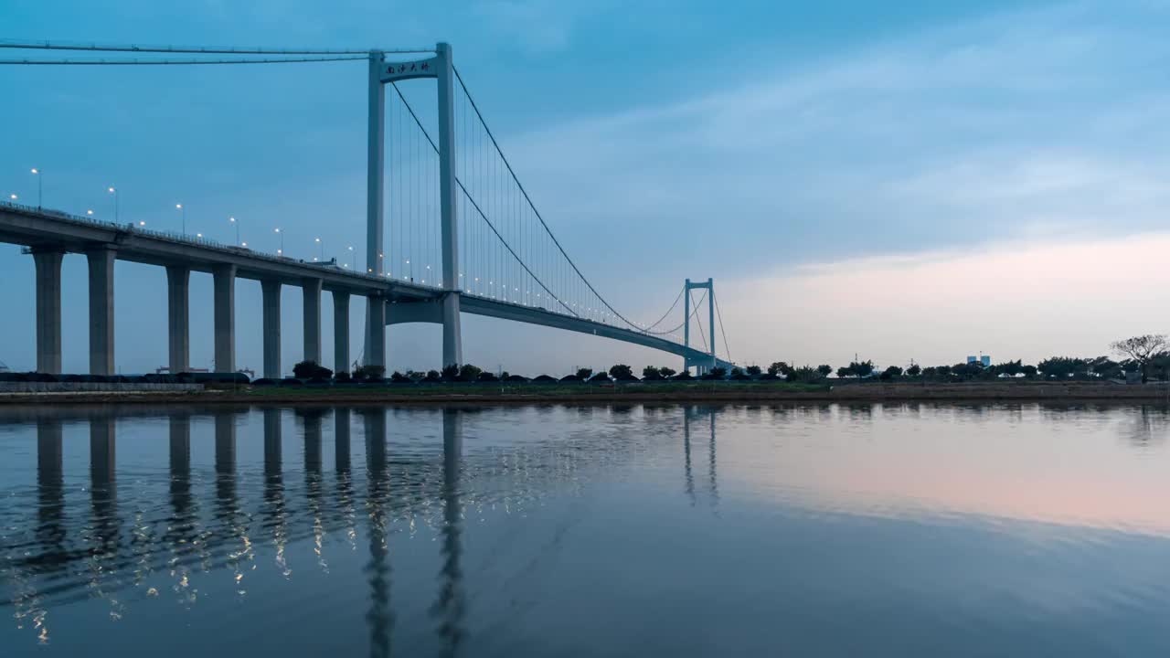 广州南沙大桥夜景视频素材