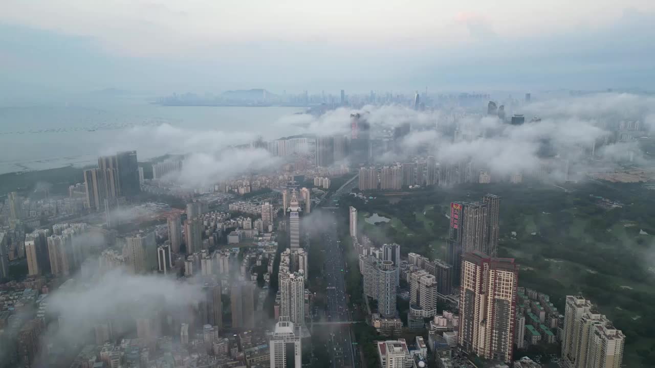 深圳市区平流雾云海视频素材