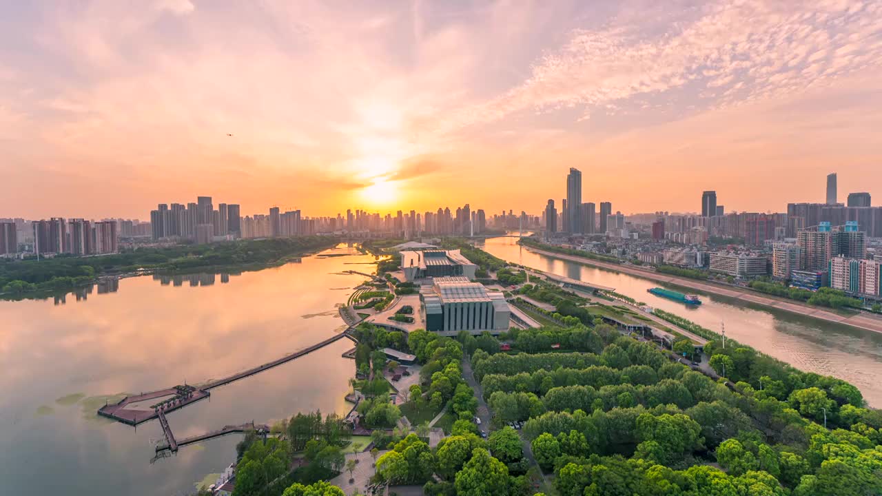 武汉古琴台日转夜延时视频素材