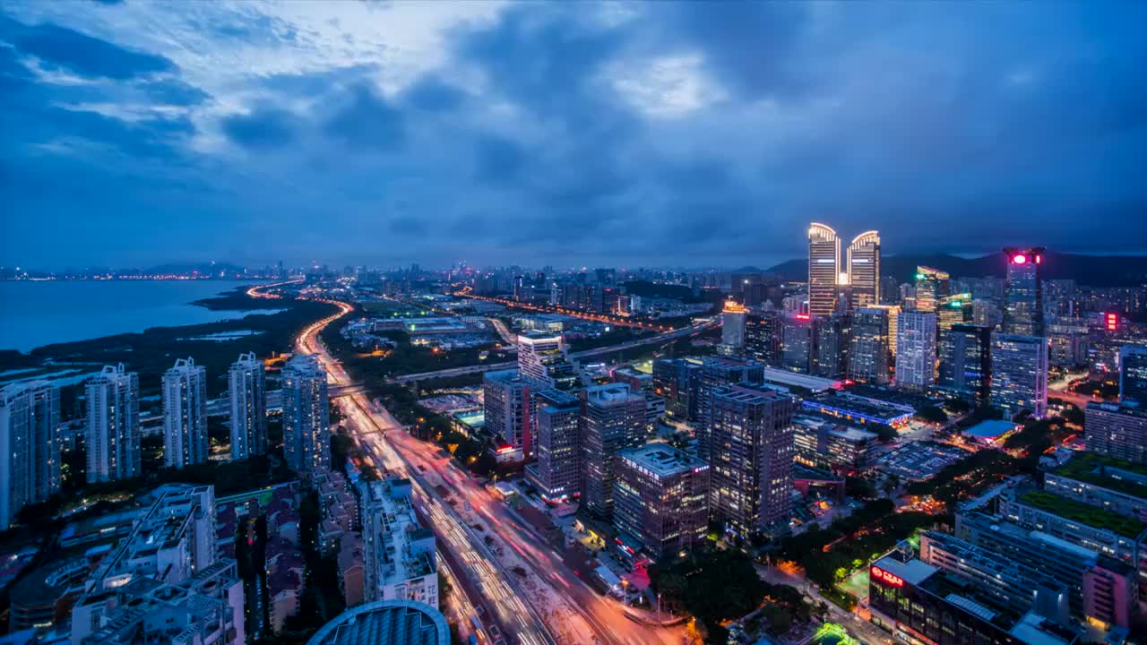 深圳城市夜景延时视频素材