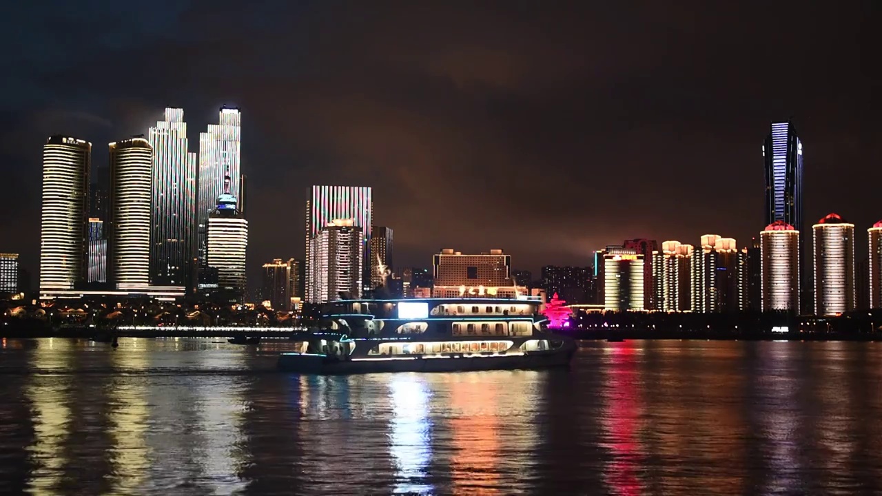 山东省青岛城市夜景风光视频素材