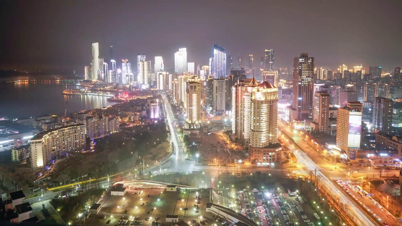 山东省青岛城市夜景风光视频素材