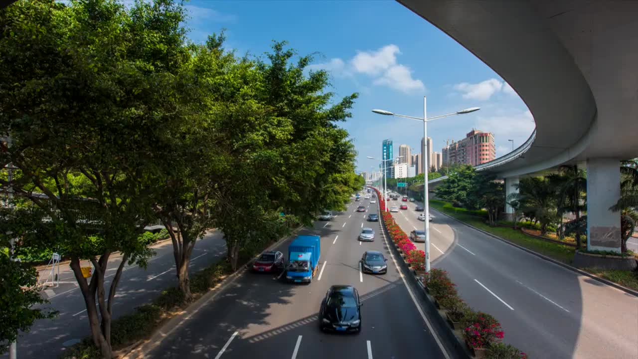 滨河路车流延时视频素材