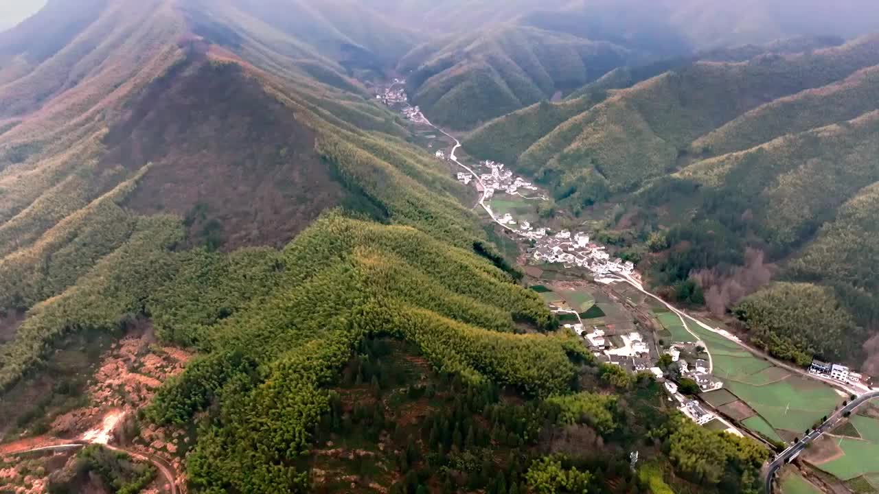 安徽黟县实时航拍视频素材