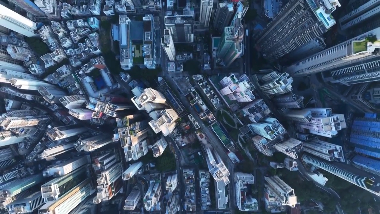 航拍香港维多利亚港湾日景夜景视频素材